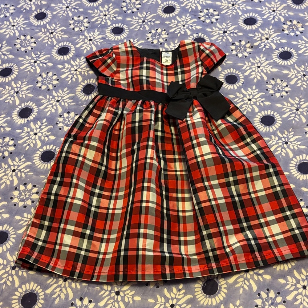 Carters 3T Plaid Holiday Dress EUC